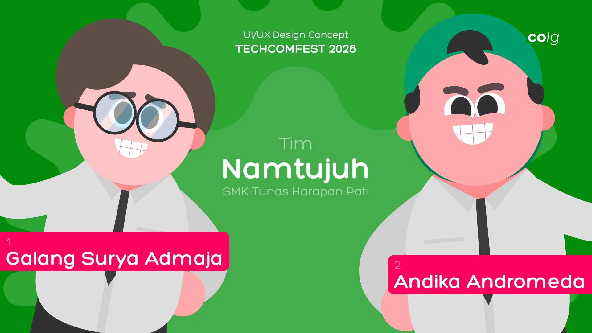 Team introduction slide for Namtujuh team members